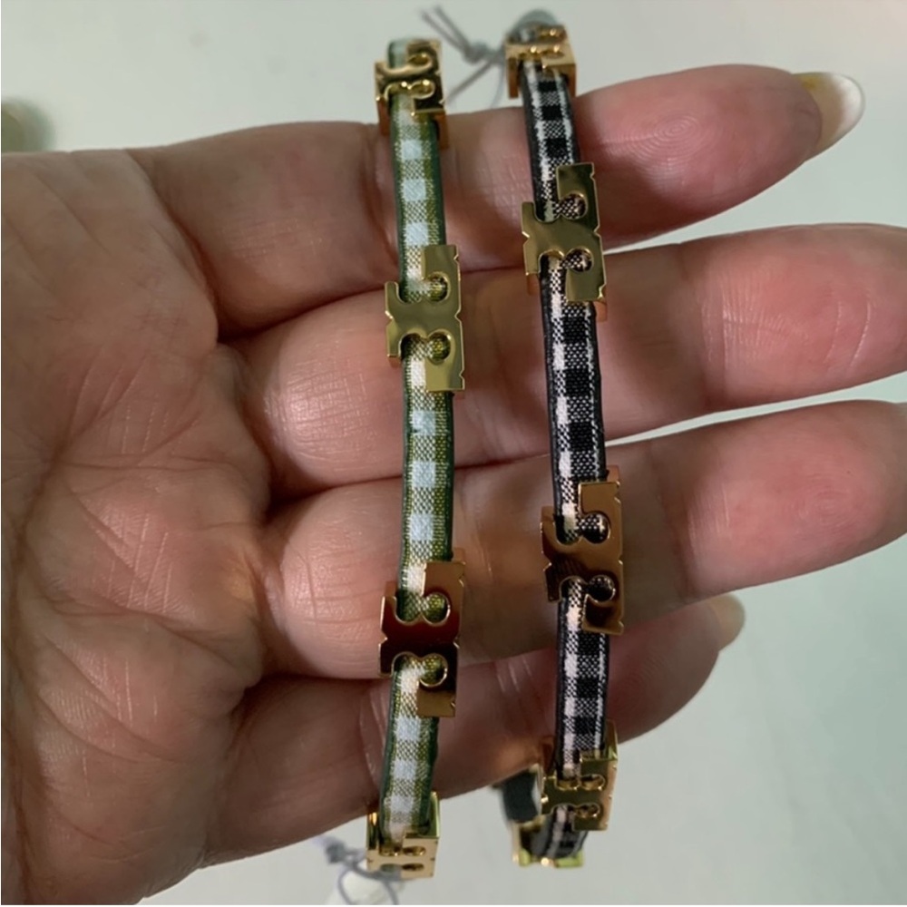 Tory Burch single Ts Wrap Plaid Leather bracelet - Picture 7 of 8